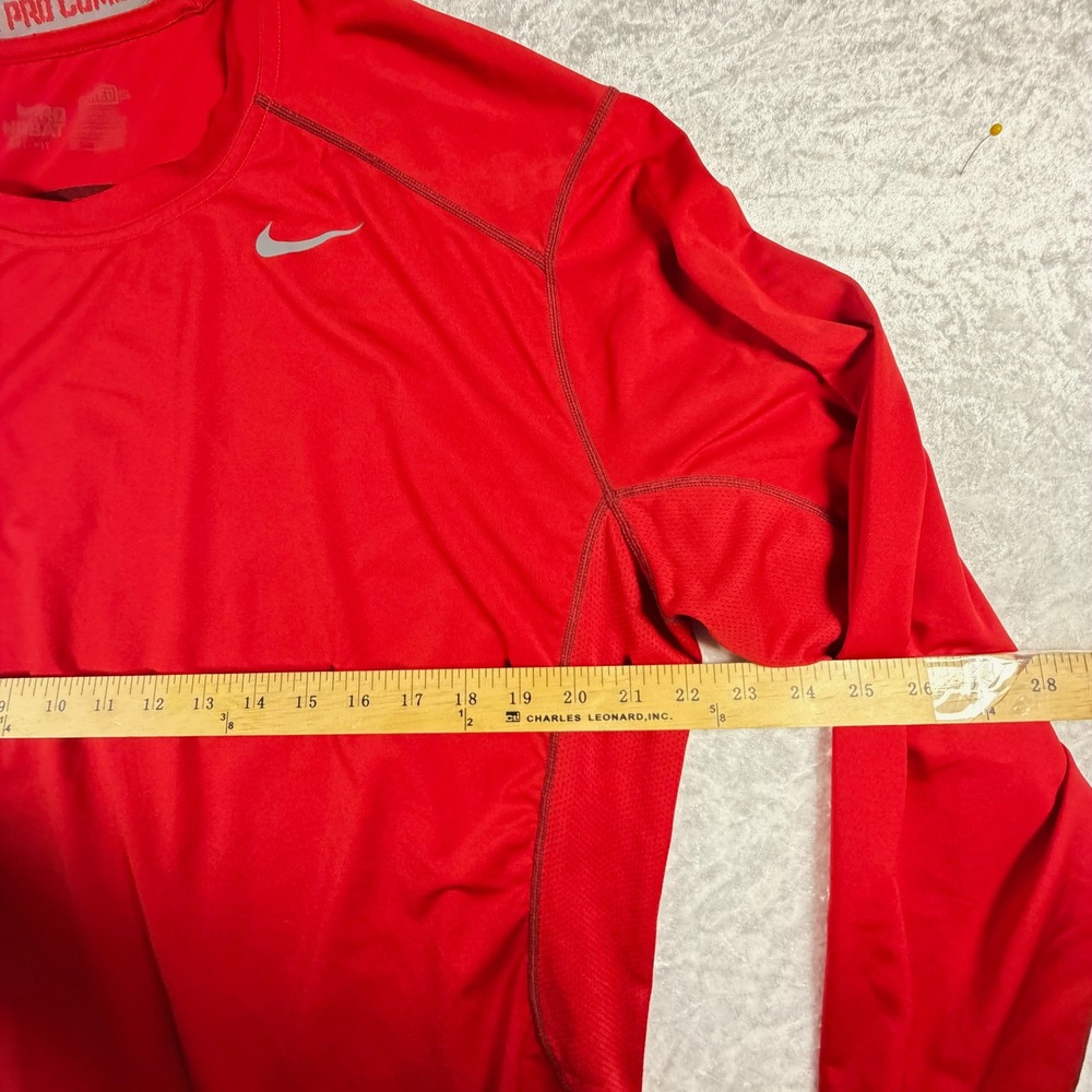 Nike Pro Combat Shirt Mens XXL Red Good Dri-FIT Long Sleeve Fitted Compression - Picture 10 of 11